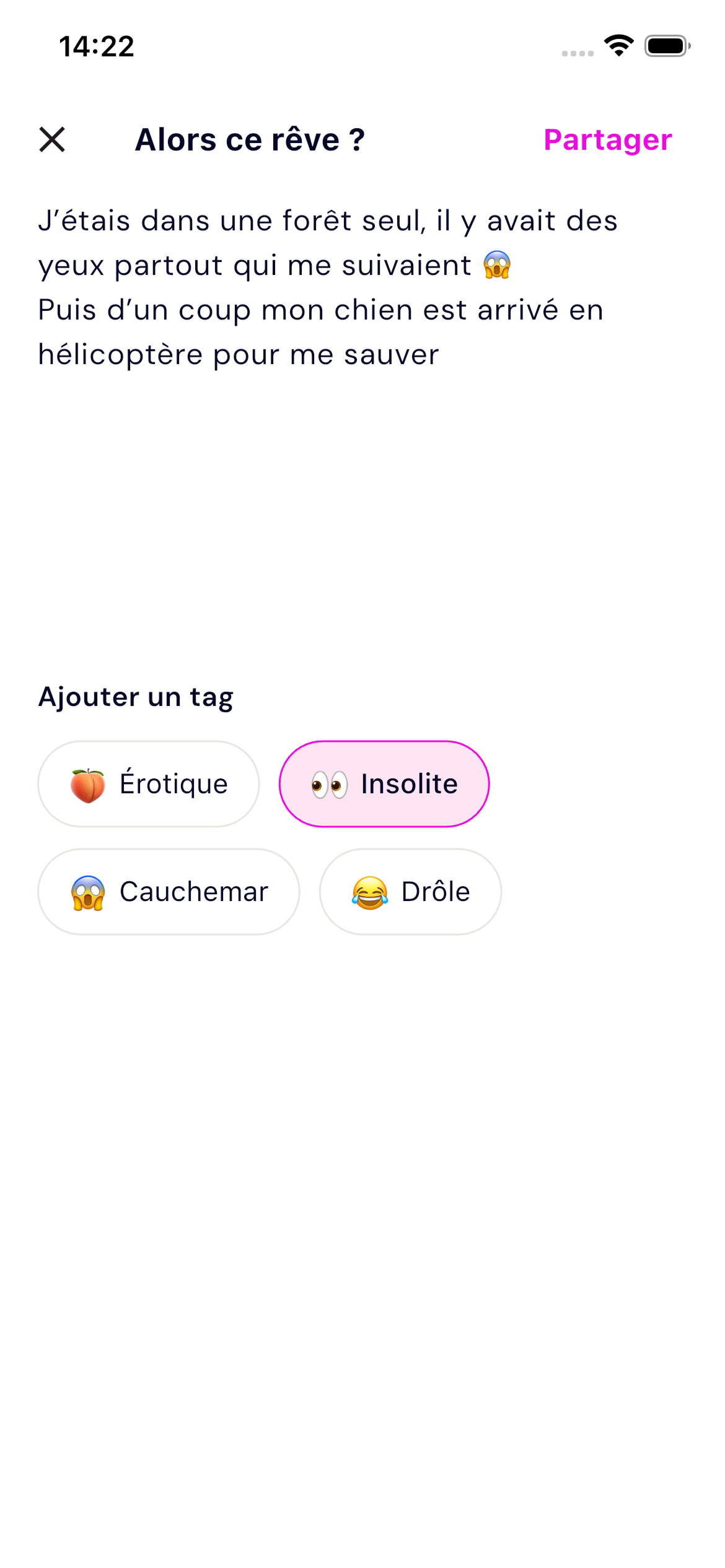 Création d'un rêve